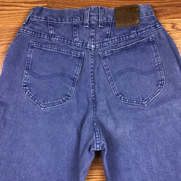 Vintage Lee Riveted High Waisted 90s Mom Jeans Periwinkle Blue - Picture 4 of 6